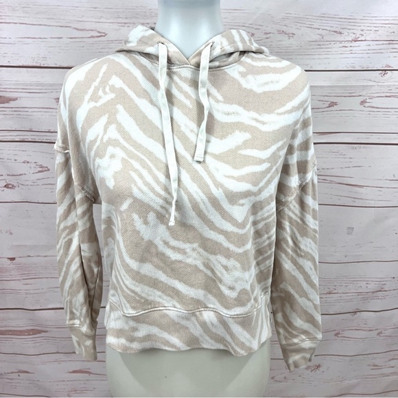 Rails Nico Sweat Top Crop Pullover Sweatshirt Hoodie in Diffused Tiger Print - Picture 3 of 9